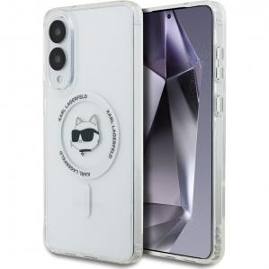 Etui Karl Lagerfeld Button Choupette Head do MagSafe do Galaxy S25 Edge, przezroczyste
