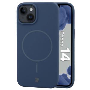 Silikonowe etui z pierścieniem magnetycznym Bizon Soft Case Magnetic do iPhone 14, granatowe