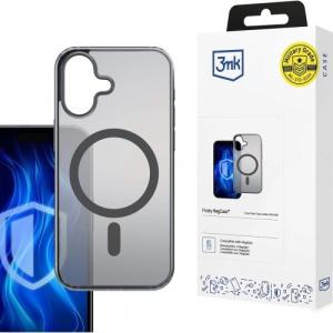 Etui 3mk Frosty MagCase do iPhone 16, półprzezroczyste z czarnym