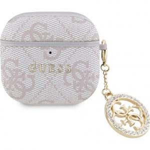 Etui Guess 4G Strass Charm Case AirPods 4, różowe