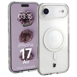 Etui z pierścieniem magnetycznym Bizon Case CrystalO do iPhone 17 Air, przezroczyste