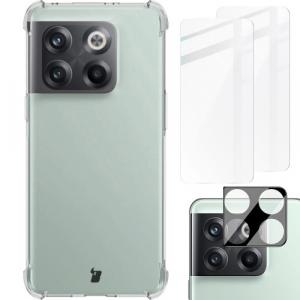 Etui + 2x szkło Bizon Case Clear Pack do OnePlus 10T, przezroczyste