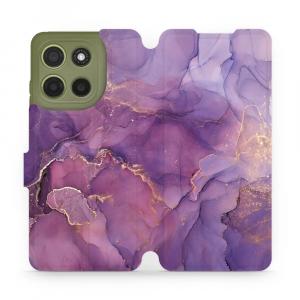 Etui z klapką do Motorola Moto G15, Mobiwear Book, fioletowe