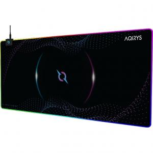 Podkładka gamingowa z podświetleniem pod mysz/klawiaturę, AQIRYS ECLIPSE RGB XL, 900x400, wielokolorowa