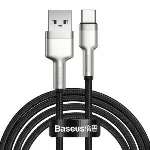 Kabel Baseus Cafule Metal Data USB-A do USB-C 66W, 6A, 2m, czarny