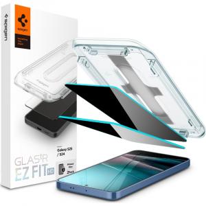 Szkło do etui + Aplikator Spigen Glas.tR Privacy EZ Fit 2-Pack do Galaxy S25 / S24