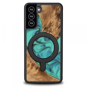 Drewniane etui do Galaxy S21 FE, Bewood Unique Turquoise do MagSafe