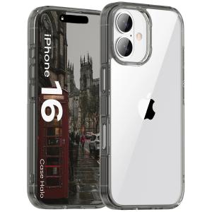 Etui Bizon Case Halo do iPhone 16, przydymione-czarne