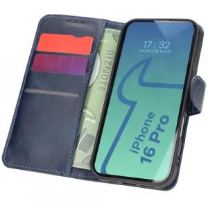 Etui z klapką Bizon Case Pocket do iPhone 16 Pro, granatowe