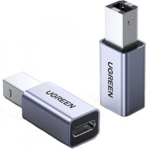 Adapter / przejściówka z USB-C na USB Typ B Ugreen, szary