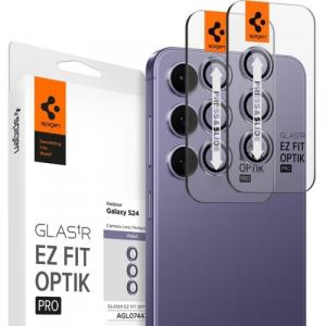 Szkło na aparat Spigen Glas.tR Ez Fit Optik Pro 2-Pack do Galaxy S24, fioletowe