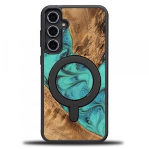 Drewniane etui Bewood Unique - Turquoise do MagSafe do Galaxy S23 FE