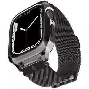 Etui z paskiem Spigen Metal Fit Pro do Apple Watch 45/44 mm, grafitowe