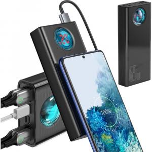 OUTLET: Power Bank, Baseus Amblight 30000 mAh 65W, 4x USB-A, 1x MicroUSB, 1x Lightning, 1x USB-C, czarny
