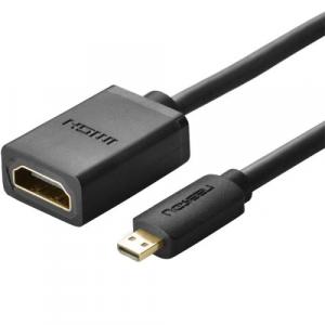 Kabel, przejściówka Ugreen HDMI - micro HDMI, adapter 19 pin, 4K, 20 cm, czarny