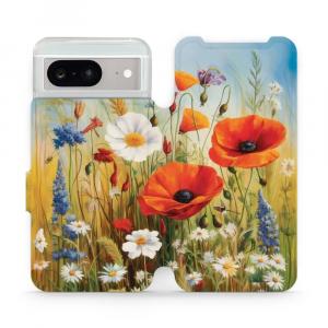 Etui z klapką do Google Pixel 8, Mobiwear Book, łąkowe kwiaty