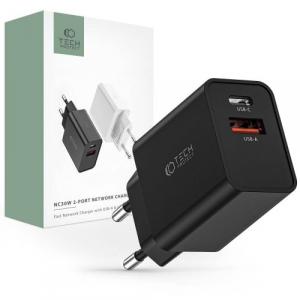 Ładowarka sieciowa Tech-Protect NC30W 2-PORT Network 30W USB-C, PD, czarna