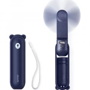 Wiatrak podręczny, wiatraczek z funkcją latarki i powerbanku JisuLife Handheld Fan Life8 2000 mAh, granatowy