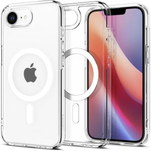 Etui Spigen Ultra Hybrid Mag do MagSafe do iPhone 16e, przezroczysto-białe