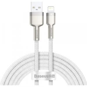 Kabel Baseus Cafule Metal Data USB-A do Lightning 2.4A, 2m, biały