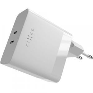 Ładowarka sieciowa Fixed Dual Port Charger, 2x USB-C, 65W, PD, biała