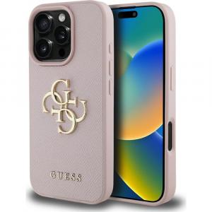 Etui Guess Grained Big 4G Small Classic Logo do iPhone 16 Pro Max, różowe