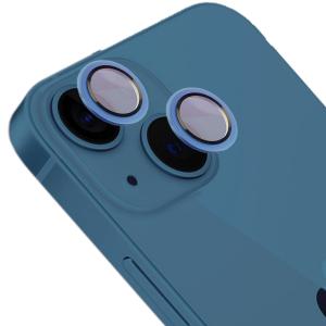 Szkło hartowane na aparat Bizon Glass Snap Lens do iPhone 13/13 Mini, 1 zestaw, niebieska ramka