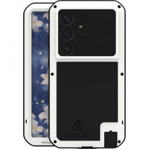 Etui pancerne + szkło LOVE MEI Powerful do Galaxy S25 Ultra, białe