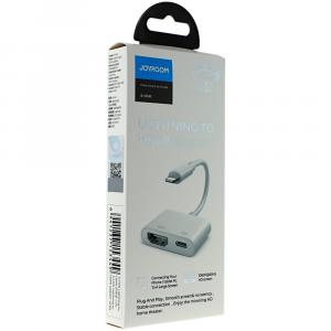 OUTLET: Adapter HUB 2w1, Joyroom S-H141, Lightning - Lightning / HDMI, biały