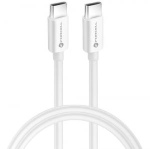 Kabel Forcell C338 USB-C do USB-C, 60W, PD, QC4.0, 1 m, biały