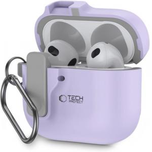 Etui Tech-Protect Slim Hook do Apple AirPods 4, fioletowe