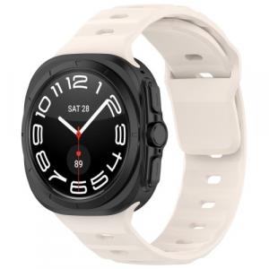 Silikonowy pasek Bizon Strap Watch Silicone do Galaxy Watch Ultra 47 mm, jasnobeżowy