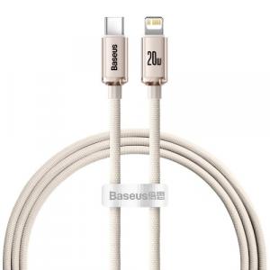 Kabel Baseus Crystal Shine 20W USB-C do Lightning 1.2m, różowy