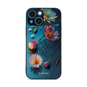 Etui ochronne do iPhone 13 Mini, Mobiwear Glossy Case, niebiesko-kwieciste