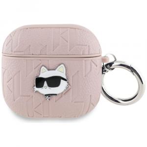 Etui Karl Lagerfeld Monogram Choupette Head do AirPods 4, różowe