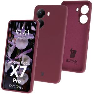 Silikonowe etui Bizon Soft Case do Xiaomi POCO X7 Pro, ciemnofioletowe