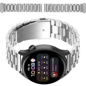Pasek ze stali nierdzewnej do smartwatcha, Bizon Strap Watch Aura, QuickRelease 18 mm, srebrny