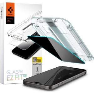 Szkło do etui + Aplikator Spigen Glas.tr Privacy EZ Fit 1-Pack do iPhone 15 Pro