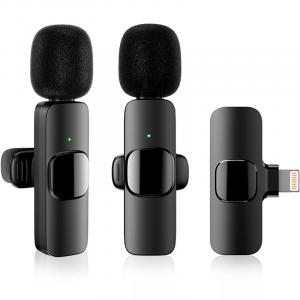 OUTLET: Bezprzewodowe mikrofony Apexel Wireless Lavalier do iPhone z Lightning, czarne