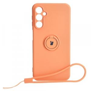 Etui Bizon Case Silicone Ring Sq do Galaxy A24, pomarańczowe