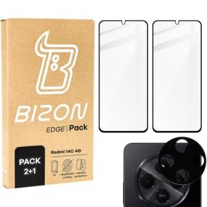 2x Szkło + szybka na aparat Bizon Edge 2 Pack do Xiaomi Redmi 14C 4G