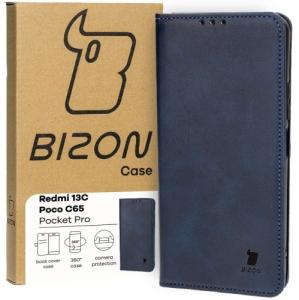 Etui z klapką Bizon Case Pocket Pro do Xiaomi Redmi 13C / Xiaomi Poco C65, granatowe