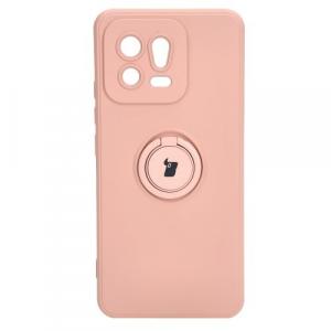 Etui Bizon Case Silicone Ring Sq do Xiaomi 13, jasnoróżowe