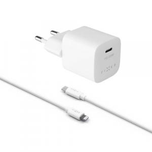 Ładowarka sieciowa Fixed Mini PD Travel Charger USB-C MFi + kabel Lightning, 20 W, biała