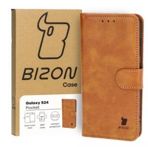 Etui z klapką Bizon Case Pocket do Galaxy S24, brązowe