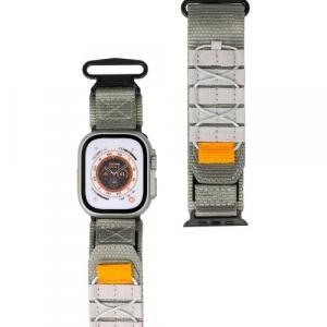 Sportowy pasek do zegarka Bizon Strap Watch Adventure do Apple Watch 44/45/49 mm, szary