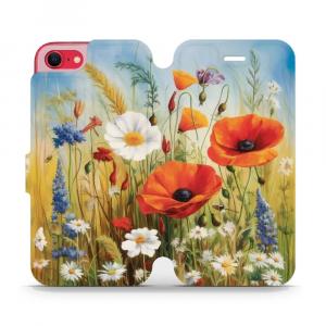 Etui z klapką do iPhone SE 2022, Mobiwear Book, łąkowe kwiaty