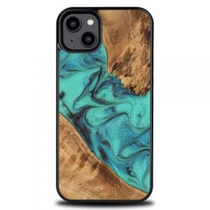 Drewniane etui Bewood do iPhone 15 Plus, Turquoise MagSafe