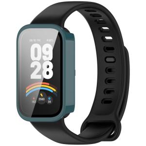 Etui ze szkłem do zegarka Bizon Case+Glass Watch do Xiaomi Smart Band 9 Active / Redmi Band 3, zielone