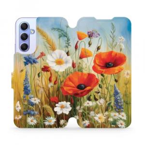 Etui z klapką do Galaxy A34 5G, Mobiwear Book, łąkowe kwiaty